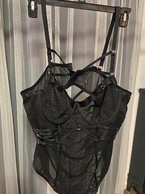 Torrid size 3 Black strappy lace Body suit